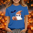 thumbnail image 2 of Halloween Shirts for Boys Girls Crew Neck Halloween T-Shirts Short Sleeve Halloween Tops Cute Ghost Print Halloween Graphic Tees, 2 of 5
