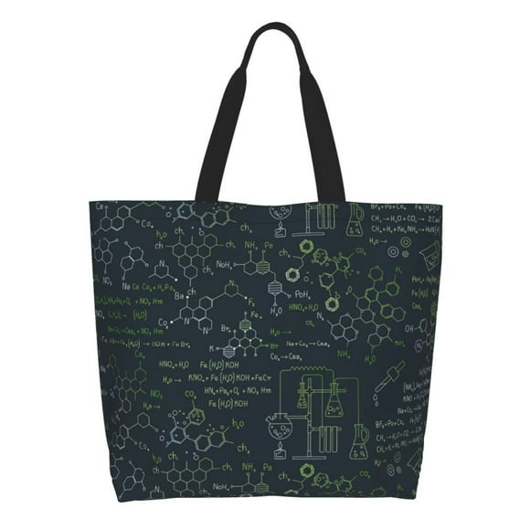 Gaeub Chemistry Formulas 2 Tote Bags for Women,Large Capacity Bag Reusable Grocery Shoulder Bag with Inner Pockets
