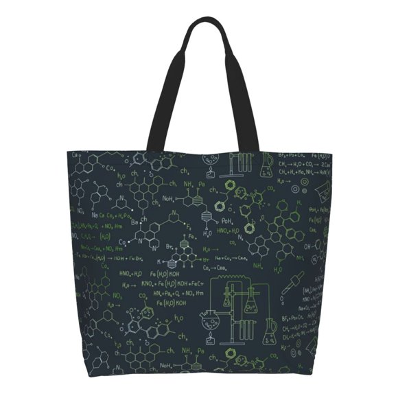 Gaeub Chemistry Formulas 2 Tote Bags for Women,Large Capacity Bag Reusable Grocery Shoulder Bag with Inner Pockets