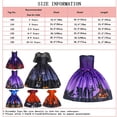 thumbnail image 4 of Kids Girls Halloween Costume Dress w/Witch Hat Pumpkin Skull Printed Fancy Dress Up Cosplay Party Outfits, 4 of 7