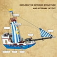 thumbnail image 4 of Adventure Sailing Ship Building Blocks Set, 414 Pcs Explorer Boat Model, STEM Educational Toy for Boys Ages 6+, Ideal Birthday or Holiday Gift for Kids, Fun & Challenging Construction Project, 4 of 5