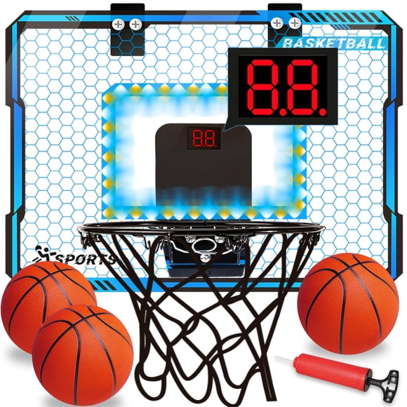 Canasta de baloncesto interior NEUBSAW con luces LED para niños mayores de 5 años