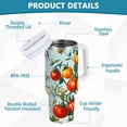 thumbnail image 2 of Yayeee 40oz Stainless Steel Tumbler with Straw and Handle Double-Wall Insulated Travel Water Bottle, Colorful Tomatoes, 2 of 8