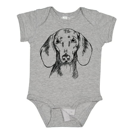 

Inktastic Dachshund Sketch Portrait Gift Baby Boy or Baby Girl Bodysuit