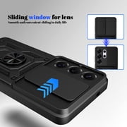Case for Samsung Galaxy S26 Ultra, Galaxy S26 Ultra Phone Case with Slide Camera Cover, Kickstand Heavy Duty Rugged Shockproof Protective Case Cover for Samssung S26 Ultra, Black