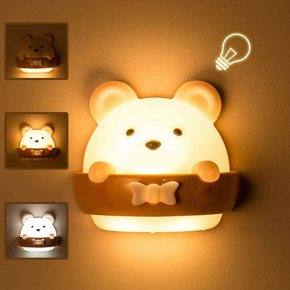 Luz nocturna LED sin perforaciones, luz nocturna con control remoto, protección para los ojos, luz nocturna para niños para dormitorio