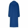 thumbnail image 6 of Wlynlyn Womens Hoodies Dress Long Sleeve Drawstring V Neck Casual Loose Hooded Sweatshirt Fall Solid Slit Sweat Dresses with Pocket, 6 of 7