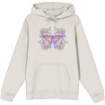 thumbnail image 5 of Vintage Floral Gradient Butterfly Adult Off-White Long Sleeve Hoodie-XXL, 5 of 7