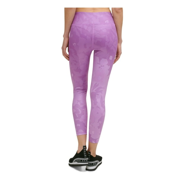 DKNY Women's Purple High Waist 7/8 Yoga Leggings (Purple, XS) 
