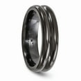 thumbnail image 4 of Edward Mirell Titanium Black Ti with Grooves 6mm Band EMR132, 4 of 4