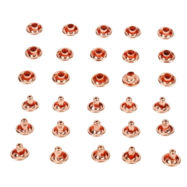 Flat Metal Rivets, High Hardness Metal Studs Rivets Simple Operation 100 Sets For DIY Leather Crafts 6x8mm,7x8mm,8x6mm,8x8mm