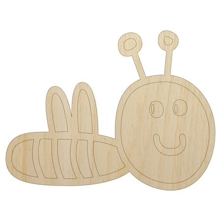 Sweet Bee Doodle Wood Shape Unfinished Piece Cutout Craft DIY Projects - 4.70 Inch Size - 1/8 Inch Thick