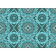 thumbnail image 1 of Ahgly Company Machine Washable Indoor Rectangle Transitional Deep-Sea Green Area Rugs, 2' x 3', 1 of 7