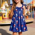 thumbnail image 2 of TOWED22 Girls July 4th Dress Red White Blue Star Toddler Patriotic Outfit American Flag Sundress(Navy,4-5 Y), 2 of 5