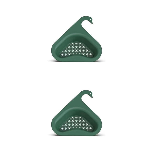 Escurridor de fregadero de cocina Yuarrent de plástico con forma de Animal colador Triangular Verde 2Conjunto