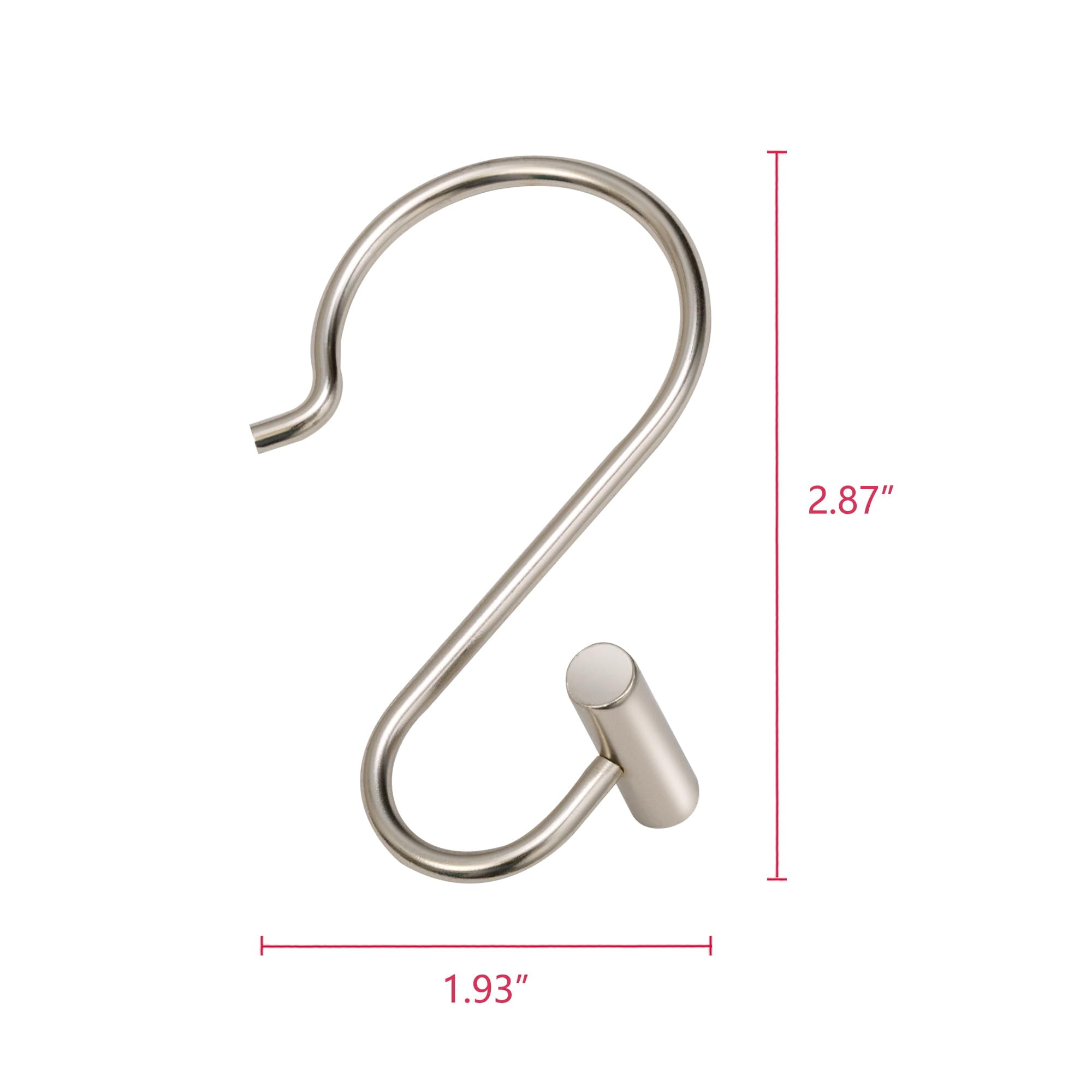 Utopia Alley HK25BN Rust Resistant Shower Curtain Hooks Rings for Bathroom, Brushed Nickel - Set of 12