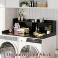thumbnail image 6 of Homieasy Washer and Dryer Countertop, 2-Tier Laundry Countertop Cover with LED Lights and Power Strip, Large Space Laundry Topper with Shelf for Laundry Room Organization, Black Marble, 6 of 7