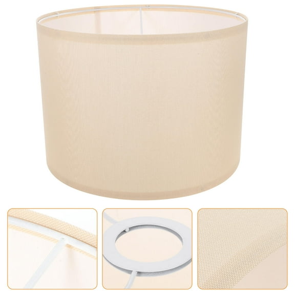 UPOUART Small Lampshade E27 Base Khaki Cloth 1Set 11.8x11.8x8.5in