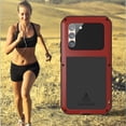 thumbnail image 4 of Mantto Samsung S21 Ultra Cover Metal Bumper Silicone Case Galaxy S21 Ultra Case Built-in Screen Protector Gorilla Glass Hybrid Military Shockproof Heavy Duty Rugged For Samsung Galaxy S21 Ultra, Red, 4 of 16