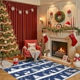 thumbnail image 3 of Senfot Blue 8x10 Area Rugs for Living Room, Indoor Non Slip Carpet, Washable Rug for Home Decor, Soft Low Pile Christmas Rug with Xmas Tree Reindeer Snowflake for Bedroom, Dining Room, 3 of 7