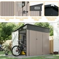 thumbnail image 4 of Aoxun 7.5'x5.5' Shed Outdoor Storage Shed with Triple Lockable Door Metal Storage Cabinet with Slopping Roof for Tools Bicycles Storage for Garden, Patio, Courtyard (Brown), 4 of 8