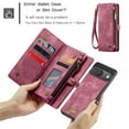 thumbnail image 4 of CaseMe Leather Case for Google Pixel 10 / 10 Pro,2 in 1 Detachable Wallet Case with 8-Card Holder Zipper Bills Slot,Magnetic Shockproof Flip Leather Cover Zipper Pocket Phone Cases,Red, 4 of 9