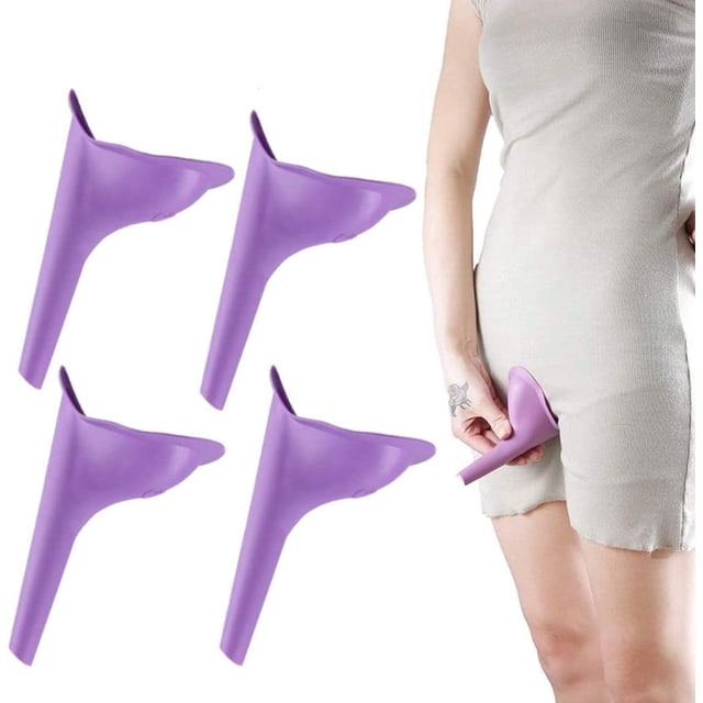 Orinal para mujer, 4 piezas Embudo para orinar femenino Dispositivo portátil para orinar para acampar Viajes Equipo de senderismo JAMW Sencillez