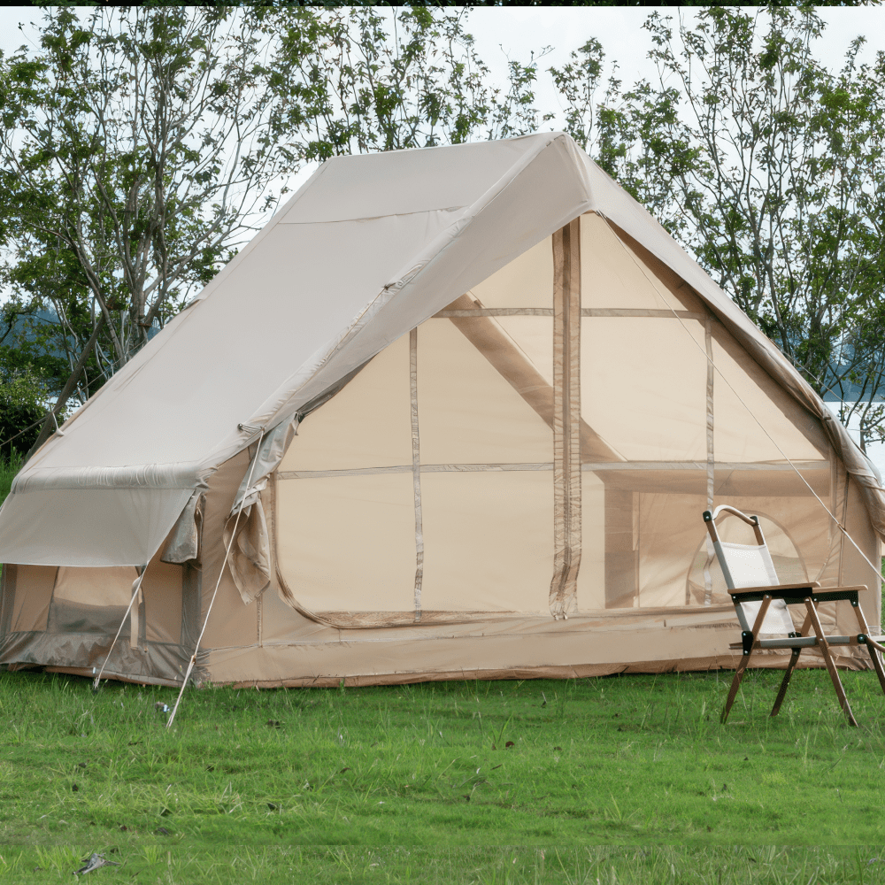 Quick Setup Inflatable Tent for 4-6 People, Includes Pump & 12 Mesh Windows with 4-Season Waterproof Protection