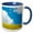 Blue/White, variant on 3drose, Field Mustard, Lafayette Reservoir, California - Us05 Pcl0039 - Paul Colangelo, 11oz Two-tone Blue Mug