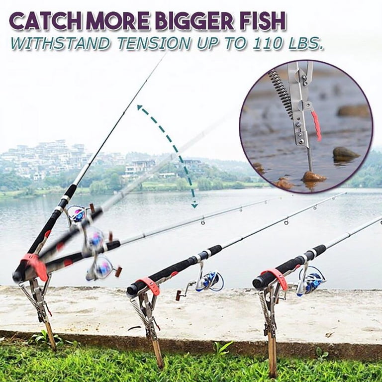 automatic fishing pole bracket weyleity Spring Rod Holder 2 Pack not easy to be damaged Fishing Rod Holder Automatic Spring