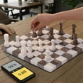 thumbnail image 2 of Elborse Marble Chess Set 12" White & Oceanic Family Board Games, 32 Chess Pieces & 2 Extra Queens, Travel Chess Set, Strategy Board Games for Adults, 2 of 7