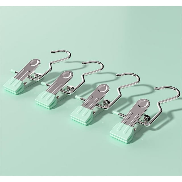 Xihbxyly Gancho de Acero Inoxidable Resistente para Secar Ropa, Percha Multifuncional Giratoria de 360°, Resistente Al Viento, para Pantalones, Calcetines, Sombreros y Toallas, Ideal para Organizar E