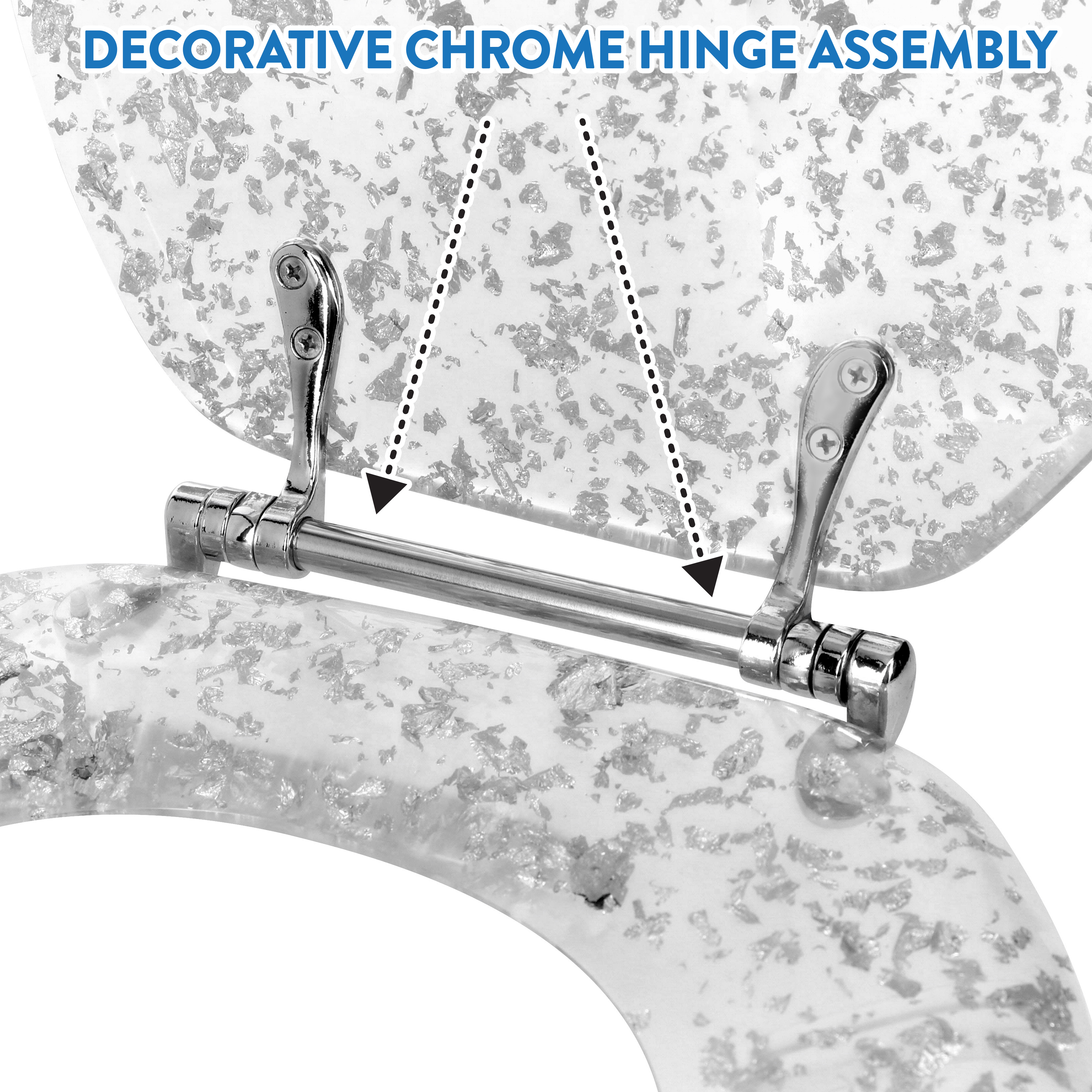 Ginsey Elongated Decorative Toilet Seat with Chrome Hinges photo 2