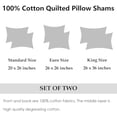 thumbnail image 7 of 100% Cotton Quilted Euro Sham Covers, 2 Pack Cotton 26'' x 26'' Pillow Covers, Soft and Breathable Euro Shams, Square Pillow Shams, Dark Grey, 7 of 7