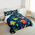 thumbnail image 3 of jejeloiu Colorful Dinosaur Dino Bedding Comforter Set,Cartoon Animal Twin Comforter Sets,Abstract Green Cactus Bedding Set For Boys,Ultra Soft Home Decor Reversible,2-Piece, 3 of 8