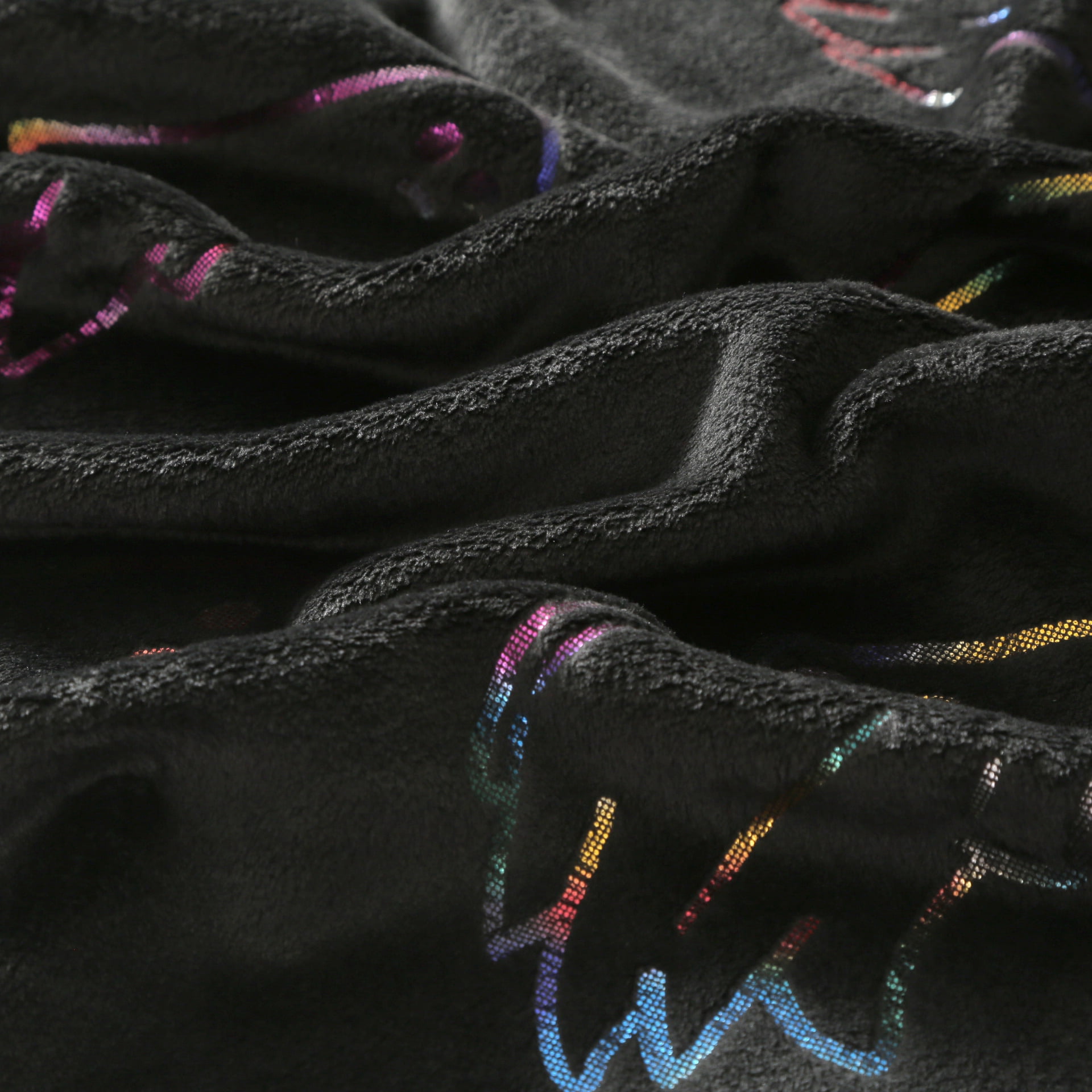 Way To Celebrate 50"x60" Black Ghost Plush Throw