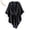 Black, variant on Women's Fleece Drape Shawl with Loop Brooch, Soft Open Front Poncho Solid Color Elegant Knitted Shawl