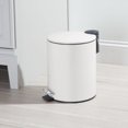 thumbnail image 2 of mDesign 5 Liter Round Small Metal Step Trash Can Waste, Garbage Container Bin - for Bathroom, Powder Room,, 2 of 5