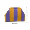 thumbnail image 3 of Knitted Cosmetic Organizer Pouch with Large Capacity and Flap Closure, Purple and Yellow Striped, for Women, Travel Bag Organizer, 3 of 6