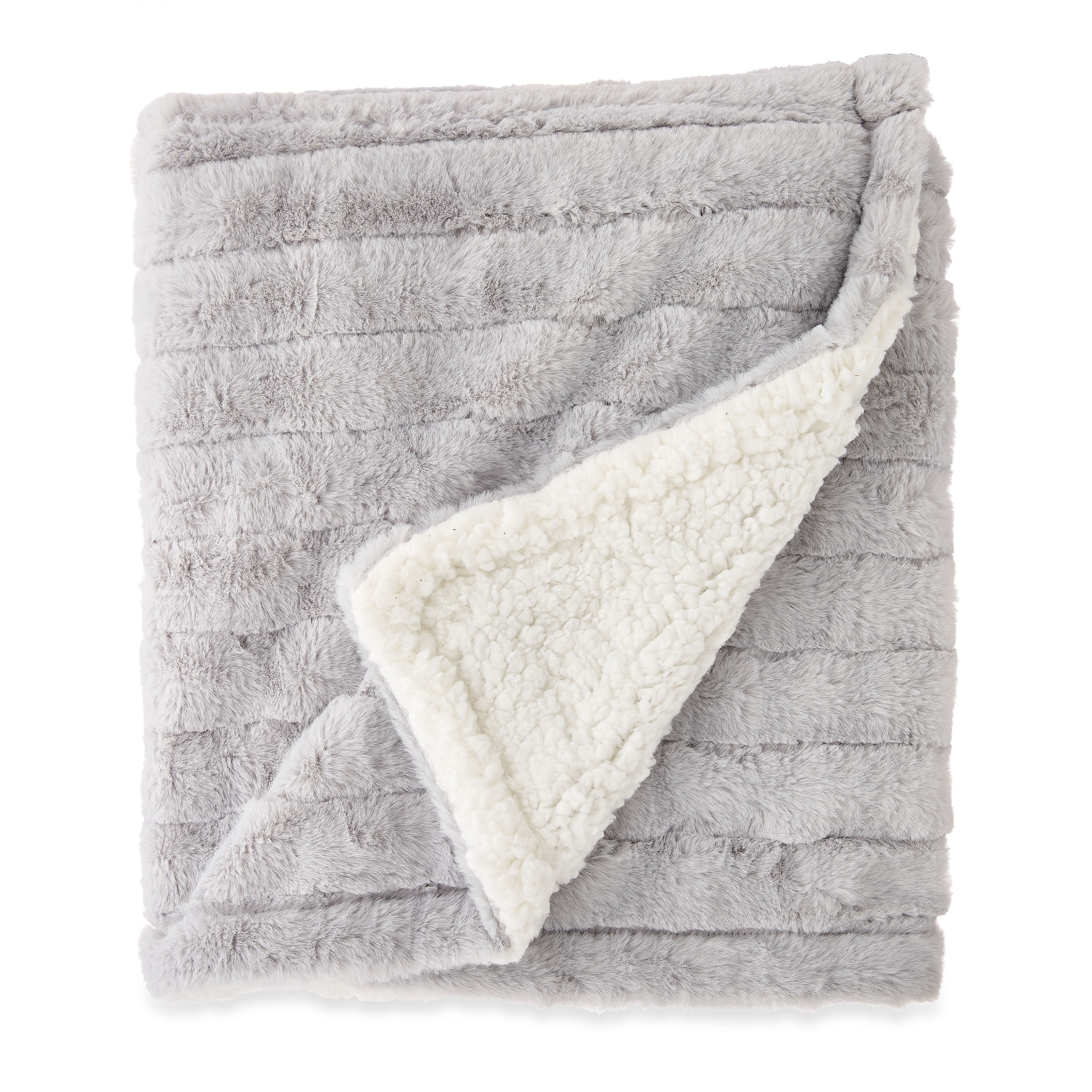 Parent's Choice Premium Plush Light Gray Blanket with Faux Sherpa Lining, for Baby or Toddler, 30" x 40"