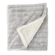 Angle View: Parent's Choice Premium Plush Blanket for Toddler, Light Gray, 30" x 40"