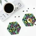 thumbnail image 5 of Bingfone Vintage Watercolor Cactuses Leather Drinks Coasters With Set Of 6,Suitable For Home Kitchen,Coffee Cup Coasters Home Gift, 5 of 9