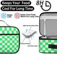 thumbnail image 4 of Green and White Checkered Pattern Insulated Lunch Bag Teens,Bento School Lunch Bag for Teens for Work,Picnic or Travel 10.6x7.7x4.3 Inches,12 Can Capacity, 4 of 6