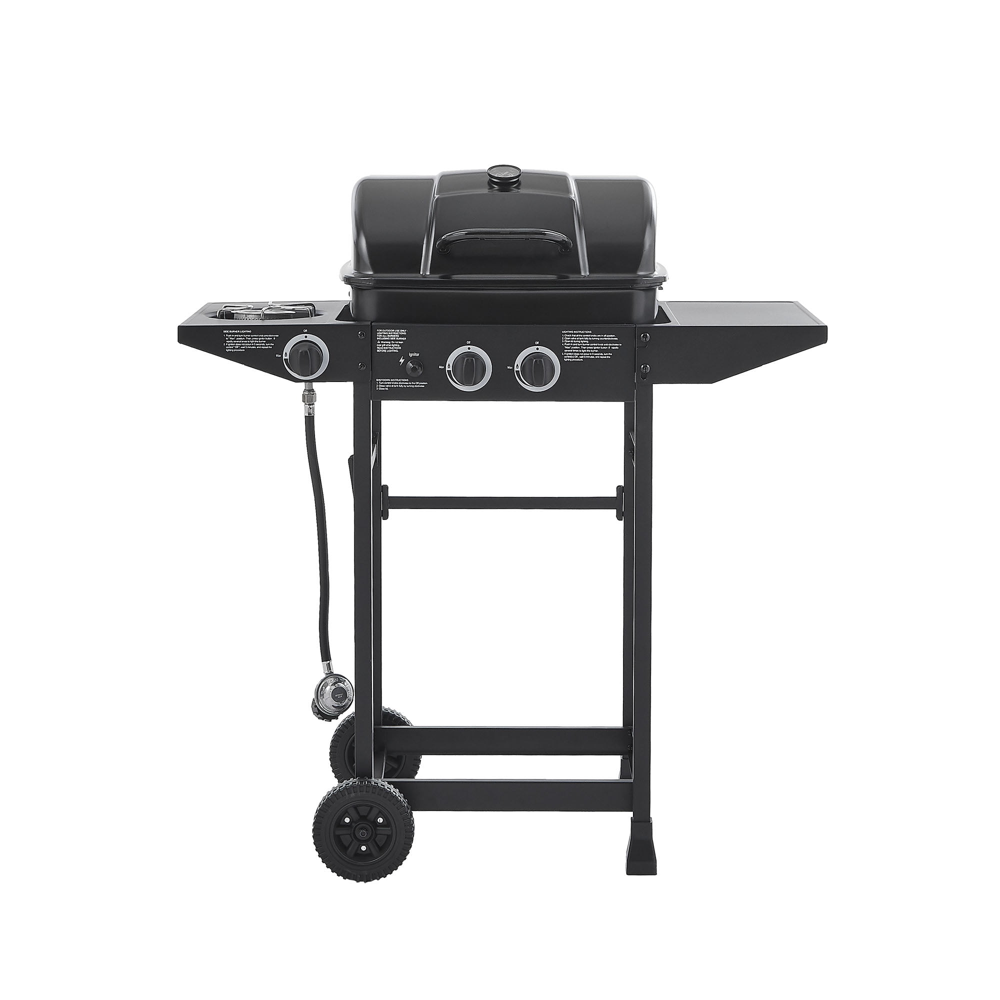 CQSXDA 2 Burner Propane Gas Grill With Side Burner Stainless Steel 24000 BTU Outdoor Barbecue Kitchen And Patio Cooking