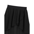 thumbnail image 5 of renvena Girls' Chiffon Hi-Low Dance Skirt Lyrical Ballet Jazz Latin Dance Dress 6-16 A Black 16, 5 of 7
