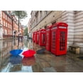 thumbnail image 2 of Frank, Assaf 18x15 White Modern Wood Framed Museum Art Print Titled - Telephone boxes with umbrellas, 2 of 4