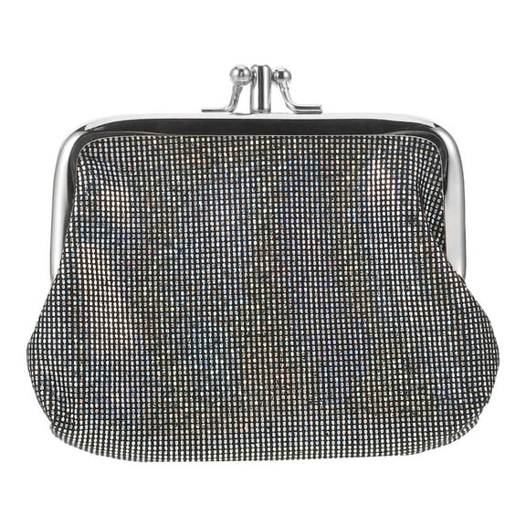 SEWCHICS Vintage Style Grey Mini Wallet for Women with Kiss Lock Closure, Faux Purse, Perfect for Storage