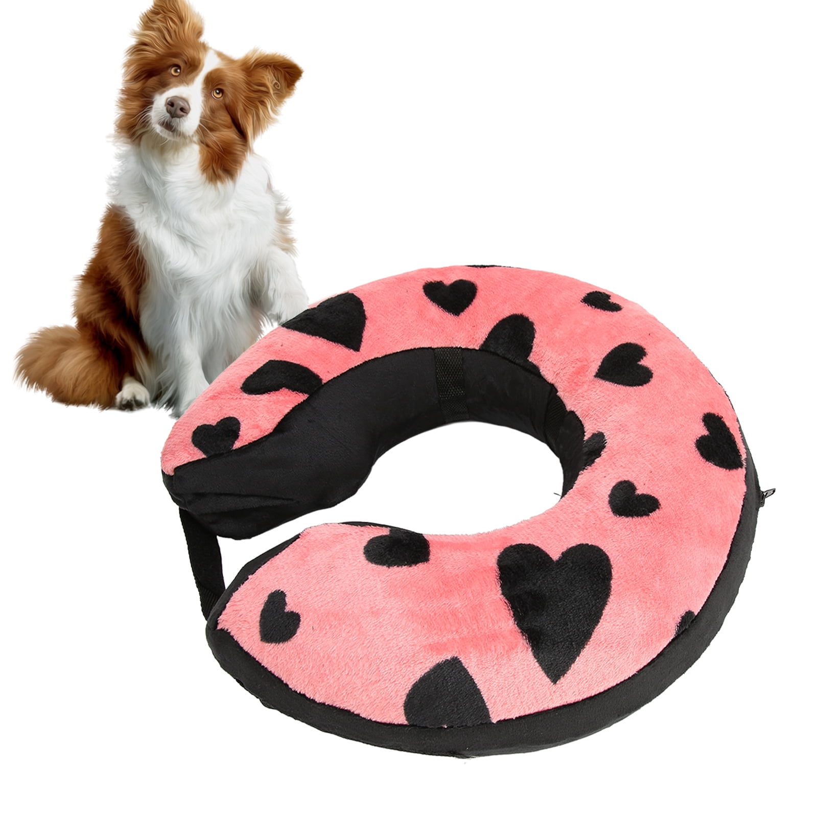 Youthink Blow Up Dog Collar Promote Recovery Pet Protective Inflatable Collar Easy Storage Soft For Home For Small Medium Large Dogs Cats Love Peach