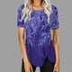 thumbnail image 4 of Blusas de Manga Corta para las Mujeres Botón Impreso Cuello Redondo Top Casual, Blusas para las Mujeres Casual, 4 of 5
