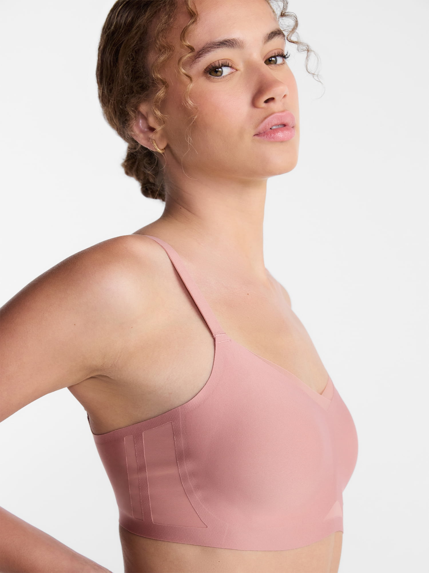 Joyspun Women’s Wireless Bonded Bra with Mesh Inserts, Sizes XS-XXXL